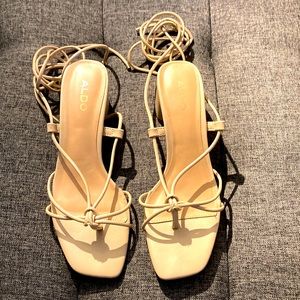 Aldo strappy low heels, size 6